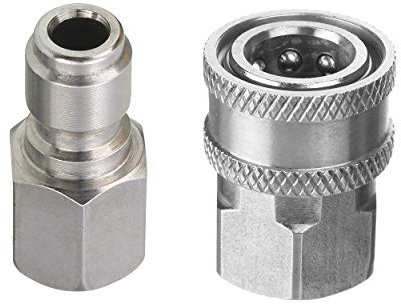 Tool Daily Pressure Washer Adapter Set, 3/8 Inch Quick Connect Kit, Female Fitting, Stainless Steel, 5000 PSI