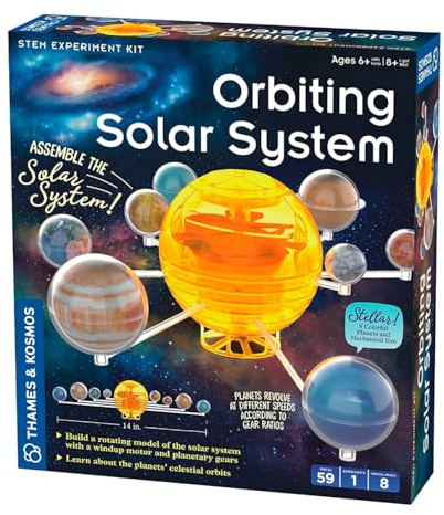 Thames & Kosmos, 550037, Orbiting Solar System STEM Kit, Build a Rotating Solar System Model,Explore Gear Ratios, Difficulty Level: Intermediate, Age 6 +
