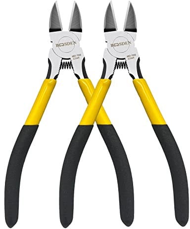 BOOSDEN 6.5 Wire Cutters, 2 Pack, Precision Side Cutter, Spring Loaded Cutting Pliers, Dikes for Artificial Flowers & Crafting