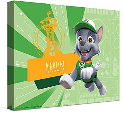 PICANOVA – PAW Patrol Rocky Leinwandbilder – 40x30cm – Leinwand Premium – Personalisierte Wandbilder – Kinder-Geschenk Leinwanddruck – PAW Patrol Kollektion