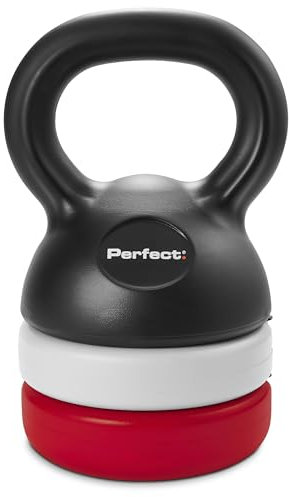 Perfect Kettlebell Ajustable avec 7 Options de Poids (1,4 à 5,4 kg), Poignée Ergonomique, Base Plate pour Stabilité et Rangement, Idéal pour Entraînement à la Maison
