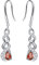 Qings Geburtsstein Infinity Ohrringe Januar - 925 Sterling Silber CZ Kristall Ohrringe Roter Kristallgranat Januar Unendlichkeit Ohrringe MäDchen HäNgend Funkelnder Schmuck für Frauen MäDchen