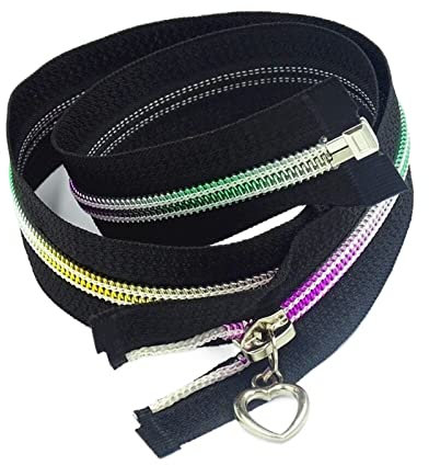 DUO ER 5 stücke 60-90cm Nylon Bunte Farbverlauf Reißverschlüsse zum Nähen Kleidung Jacke Tasche Zubehör (60cm)