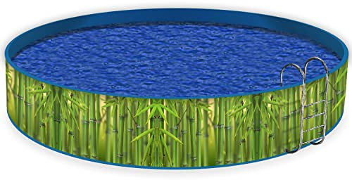 Wallario Pool Verkleidung mit Motiv und Ösen, Umrandung Dekoration, Motiv Grüner Bambuswald, Größe Höhe 120 cm x L 12m