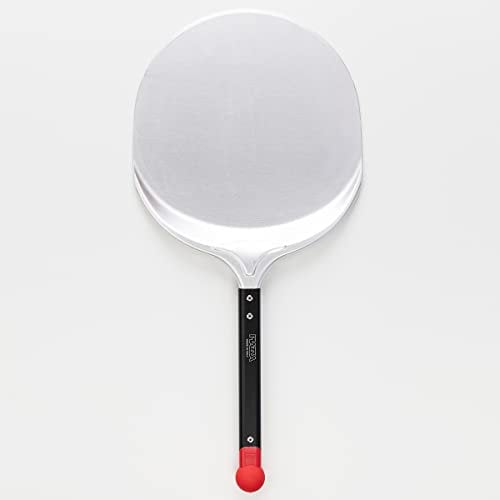 PIAZZA - Pala per Pizza Corta Professionale Tonda 30 cm, in Alluminio e con Manico in Alluminio - Robusta, Leggera e Resistente al Calore Max 550°C per Tutti i Tipi di Forno - Made in Italy