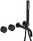 Matte Black Bathroom Bath Tap with Shower Handheld Mixer Shower Spout,Wall Mounted Bathtub Faucet 2 Functions Mixing Brass Valve Tub Tap