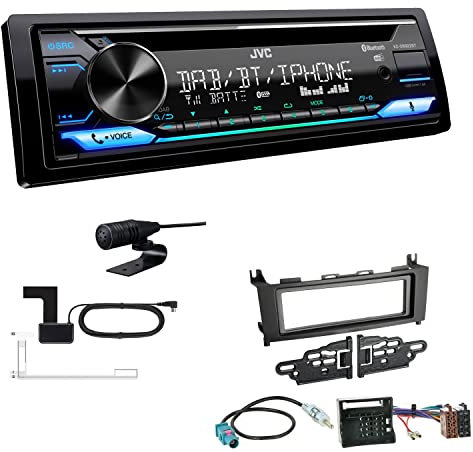 JVC KD-DB922BT 1-DIN Autoradio CD-Receiver Bluetooth DAB+ Digital Radio Einbauset passend für Mercedes-Benz GLK 2008-2012 schwarz