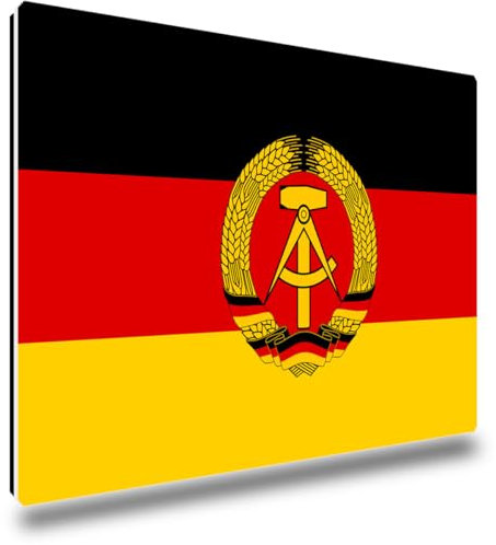 TRIOSK Kühlschrankmagnete Länderflaggen Magnet Flagge DDR Ostalgie Länder Flaggen Ossi Nostalgie Geschenk Souvenir für Männer Frauen Ost Nostalgiker Kühlschrank stark eckig groß 85x55 mm
