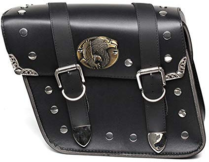 Keenso 1 Paar Motorrad-Seitensatteltasche, wasserdichte Motorrad-Satteltaschen aus PU-Leder für Universal-Motorräder