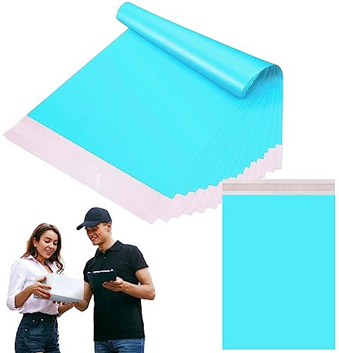 10 Stück 45x60cm Blau Versandbeutel Plastik Versandtaschen,Versandtüten für Kleidung Groß,Selbstklebend Poly Kunststoffbeutel Wasserdichte Kuriertaschen Paket Tüten für Versand Warensendung Textilien
