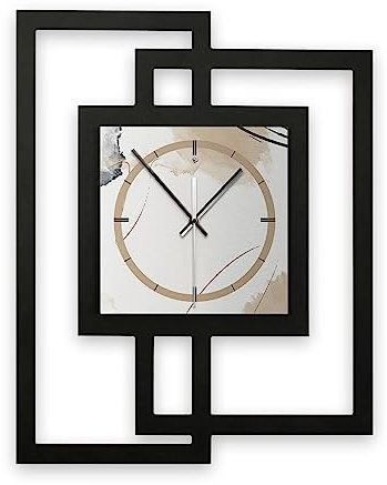 Kreative Feder Designer-Wanduhr in modernem Metallic-Look ohne Tickgeräusche (Abstract Elegance, leises Funkuhrwerk)
