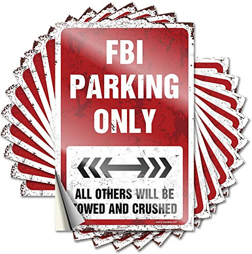 Auto-Aufkleber FBI Parking Only Lustige Aufkleber 10 Stück Lustige Aufkleber für Erwachsene Männer Höhlendekor (Größe: 6 x 9 cm)