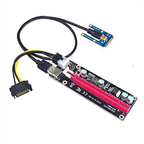 Oewnvmd Mini PCIe to PCI Express 16X Riser for Laptop External Graphics Card BTC Miner MPCIe to PCI-E Slot Mining Card