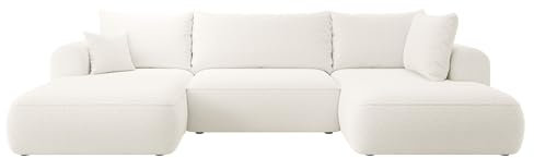 Selsey Sofa Ecksofa Eckcouch Schlafsofa Couch Mit Stauraum Schlaffunktion Pflegeleicht Polyurethanschaum U Form Rechts OVO Creme Boucle Abriamo