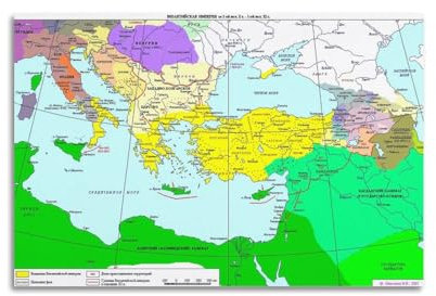 YBHF Map of 962-1043 Revival of The Eastern Roman Empire Poster, Wandkunstdruck, Retro, ästhetische Raumdekoration, Bürodekoration, 30 x 45 cm, ungerahmt