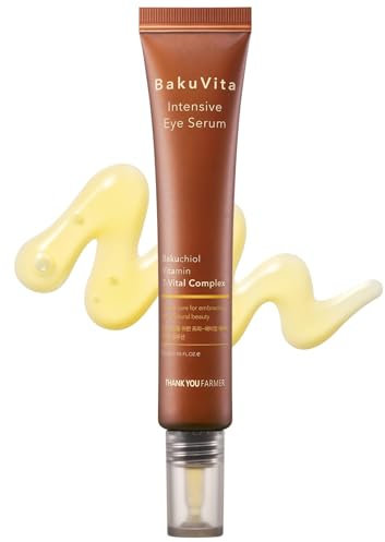 THANKYOU FARMER BakuVita Intensive Eye Serum 30ml - Retinol-Alternative Bakuchiol, Vitamin C Augencreme, Vitamin E, Koreanische Augencreme für feine Linien