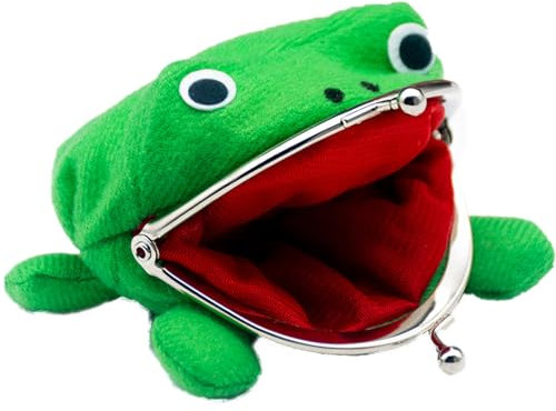 Frosch Geldbörse, Frosch Cartoon Geldbörse, Plüsch Frosch Geldbörse, Geeignet für den Täglichen Gebrauch, Reisen, Einkaufen, Geburtstage, Festivals, Geschenke (Grün)