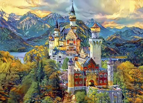 Bluebird Puzzle - Schloss Neuschwanstein, Deutschland, 1000 Teile Puzzle - Das Echte Märchenschloss in Bayern - Puzzle für Erwachsene