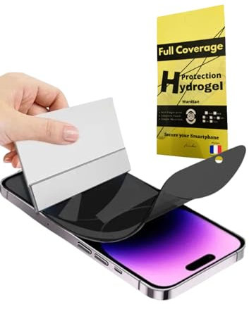 WardSan [1 Pièce Pour iPhone 15 6.1 - Film Protection d’écran hydrogel anti-espion | protecteur flexible en TPU Incassable [Compatible avec coques] [Protection de la vie privée]