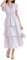 GRACE KARIN Women Spring Floral Dresses V Neck Short Bell Sleeve Smocked Tiered Dress Long Floral Chiffon Dresses Purple Flower L