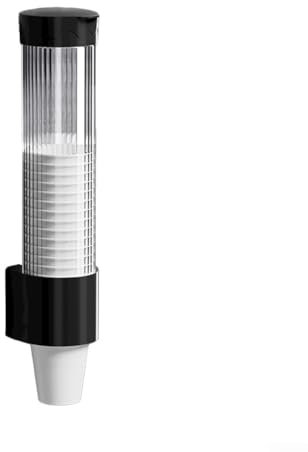Dispensador de vasos desechable, dispensador de agua, mejora la organización de tu taza con el soporte de pared desechable automático (negro)