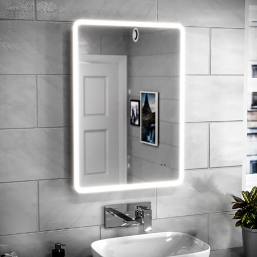 Nes Home Motion Sensor Bathroom LED Mirror Shaver Socket Demister 500 x 700mm