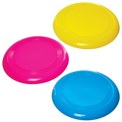 Baker Ross FN152 Dischi volanti a forma di frisbee - Confezione da 4, Giocattoli sportivi da giardino per bambini, giocattoli estivi