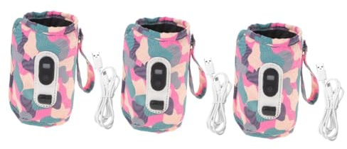 VICASKY 3pezzi Scaldabiberon Portatile Digitale Per Latte Scalda Bottiglie Termico Per Esterni Accessorio Pratico Per Ragazzo Ragazza Con Display Digitale Resistente e Riutilizzabile Per