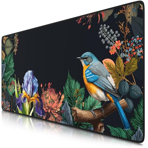 TITANWOLF - XXL Speed Gaming Mauspad 900 x 400mm - XXL Mousepad - Tischunterlage Large Size - verbessert Präzision und Geschwindigkeit - Modern Floral