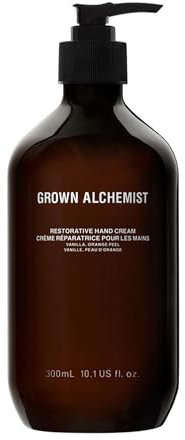 Grown Alchemist Restorative Luxury Hand Cream - Vanilla, Orange Peel - Natural, Vegan Hand Moisturiser for Dry and Cracked Hands, Soothing Handcream 300 ml