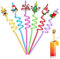 Ulife Mall Weihnachten Party Strohhalme, 6PCS Wiederverwendbare Trinkhalme Weihnachtsbäume Socken Weihnachtsmann Schneemann Kunststoff Curly Strohhalme Xmas Geburtstag Party Dekor Kinder