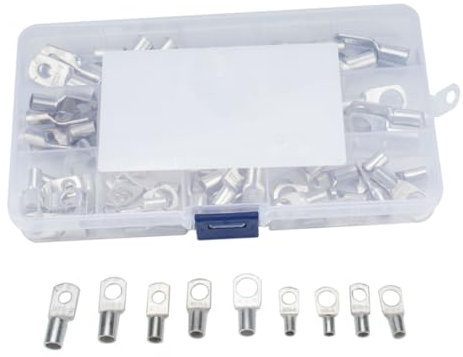 MUSISALY 65stücke Teiliges Aus Kupferrohr-lüsterklemmen Verzinnt Für Batteriekabel-verbindungen Korrosionsbeständige Kabelschuhe Für Autos Boote Und Solar-anwendungen