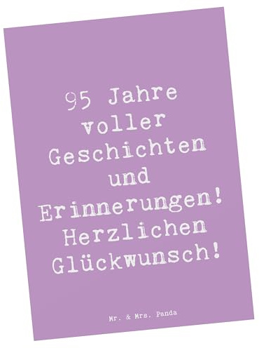 Mr. & Mrs. Panda Postkarte Spruch 95. Geburtstag - Geschenk, Herzlichen Glückwunsch, Freundschaft, Feier, Fotokarte, Erinnerungen, Liebe und Dankbarkeit, Grußkarte, Postkarten, Happy Birthday