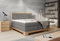 Kontinentalbett für das Schlafzimmer Skandinavisches Boxspringbett 180x200cm Aus Heller Eiche-Modernes Design Mit Ergonomischer Matratze Und Kaltschaum-Topper Farbe Dunkelgrau