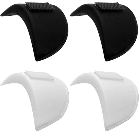 Schulterpolster Damen 2 Paar Atmungsaktive Schwammpolster Rutschfeste Schulterpolster mit Klettband, für Männer und Damen,Blazer, Anzug, T-Shirt, Nähzubehör(Schwarz, Weiß)