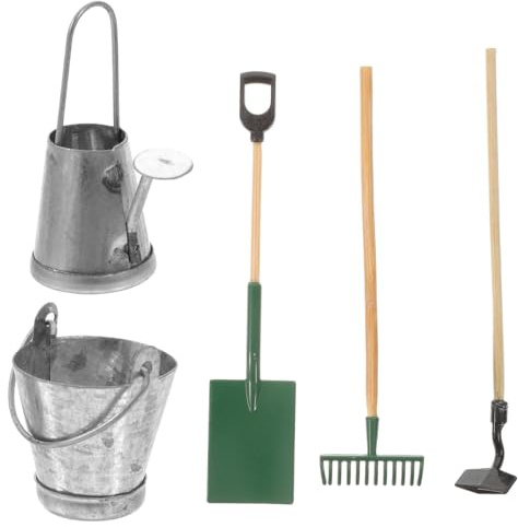Abaodam Miniature Gardening Tools Set for Doll House 1/12 Scale Micro Landscape Accessories Small Dollhouse Garden Tools for Creative Decor