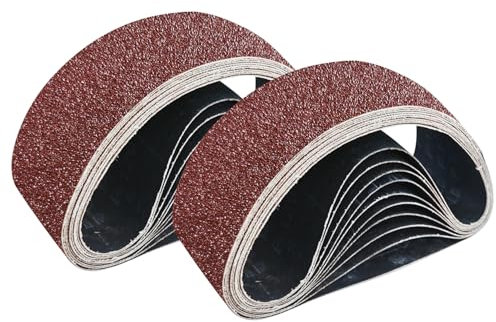 GZKTY Bandas de Lija 75x457 mm - Juego de 25 Unidades (5 Granos P80-P320) para Lijadoras de Banda - Madera, Metal, Plástico