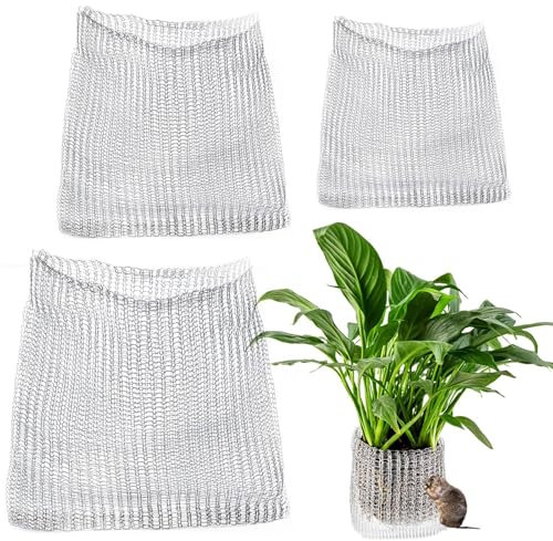 Hshenjhu 3 Stück Wurzelschutz Edelstahl, Metallnetzbeutel Wühlmausschutz Sicher Rostbeständig der Korrosions, WüHlmauskorb Wurzelschutz Wiederverwendbares für Schutz Wurzeln von Bäumen Blumen Gemüse