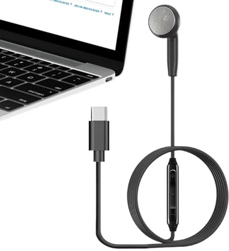 USB Type-C Mono Earbud-cuffia A Canale Singolo Con Microfono Per L'uso Di Viaggi In Ufficio | Auricolare Cablato A Orecchio Sinistro Per Supporto Per La Spedizione Di Pattuglia Di Sicurezza, Design Co