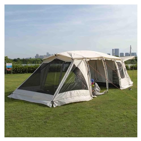 Car awning， For Camping 8 Person Tunnel Tent with 2 Bedroom, Spacious Living Area and Vestibule, Large Family 3000mm, UV50+