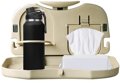 BommFu Tablette pour Siège Auto,Table Plateau Voiture Repliable avec Porte-Gobelet Intégré - Bureau Automobile Portable Pour Voyage Camping Adulte