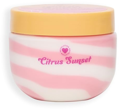 I Heart Revolution Citrus Crush Swirl Body Cream, Feuchtigkeitsspendende Körpercreme mit Vitamin C, Sheabutter & Orangenextrakt, Vegan, 150g
