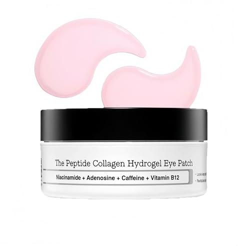 Luthando 60 Pcs Pink Peptide Collagen Augenpads, Eye Patches mit Koffein gegen Augenringe Tränensäcke Falten Puffiness Schwellungen, Anti-Falten Eye Pads Korean Skincare Geburtstagsgeschenk Frauen