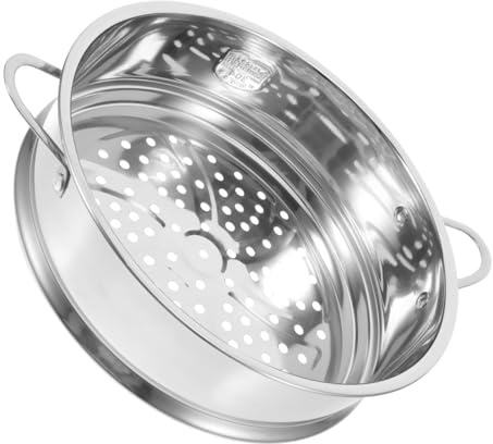 Cesta Vaporera de Acero Inoxidable 304 Doble Asa para Cocina | Rejilla Apilable, Borde de Sellado y Orificios Uniformes, para Cocina Doméstica o Restaurante