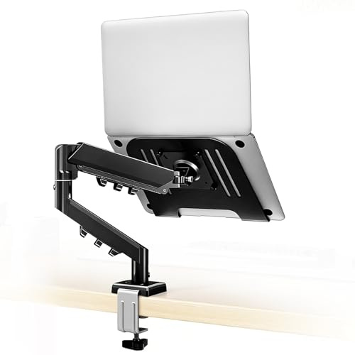 Support Pour écran, Support Mural Métallique Pour Ordinateur Portable | Pivote à 360° Compatibilité Universelle Pour Ordinateurs Portables De 12 à 18 Et écrans De 17 à 32 Jusqu'à 10kg