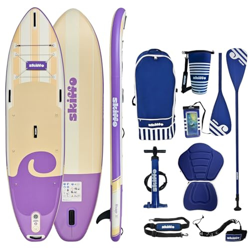 Skiffo Rivage 11' – Aufblasbares 2-in-1-Kajak, komplett, 335 x 86 x 15 cm, max. 160 kg, stabil & vielseitig – einzigartiges Design
