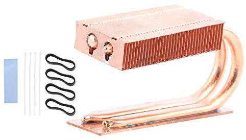 Raffreddatore per SSD M.2 2280, dissipatore di calore in rame con doppio heat pipe, radiatore ad alta efficienza per SSD NVMe M.2, incluso film termico e fascette di montaggio per
