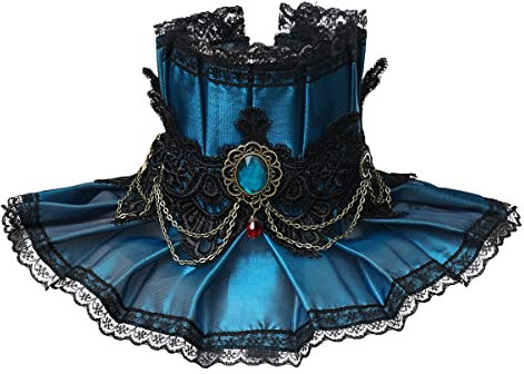 GRACEART Viktorianisch Hoch Hals Halskrause Halsband Krause Miniatur Halsband (Blau)