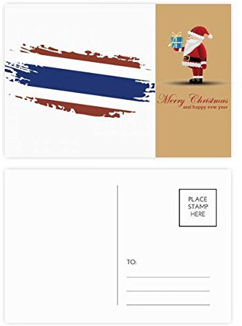 Thai Bangkok Thailand Flagge Kunst Illustration Weihnachtsmann Postkarten-Set Dankeskarte Mailing 20 Stück