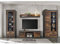 Lomadox Wohnwand Set Anbauwand Schrankwand im Industrial-Design in Old Mix Dekor mit Matera grau, Vitrinen inkl. LED, TV-Lowboard, Wandregal. B/H/T: 355/201/43cm